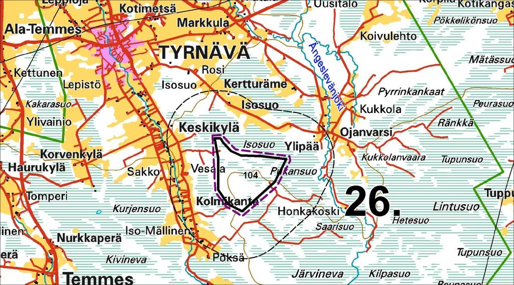 Kartta 1. Kohteiden sijaintikartta. Kartta 2. Vaikutuskohteita.