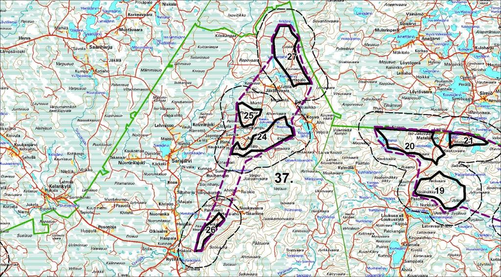 Kartta 1. Kohteiden sijaintikartta. Kartta 2. Vaikutuskohteita.