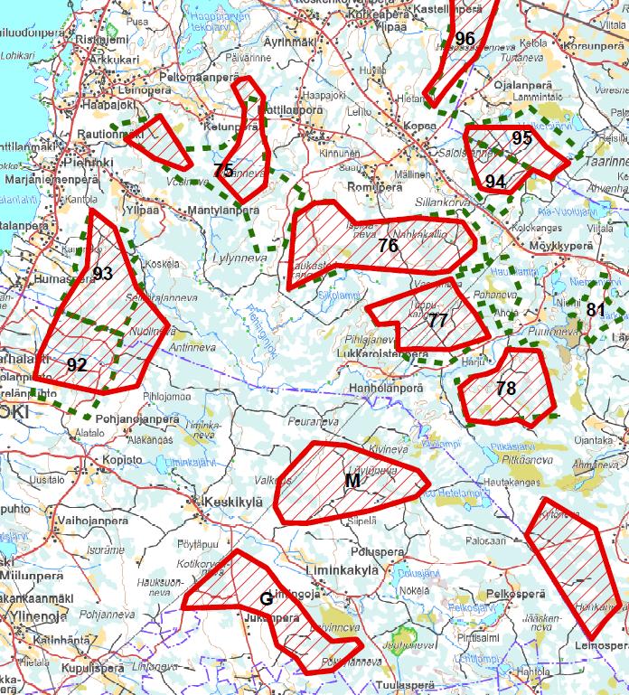 24 Kaavaehdotus Manneralueen tuulivoimaselvitys Vaikutusten arviointi Merkittävimmin asutusta on Parhalahden-Piehingin Sarvankankaan ja Rautionmäen alueiden ympäristössä.