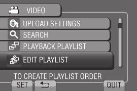 Toistolistat Luettelo, jonka avulla voit järjestää tallennetut videot haluamaasi järjestykseen.