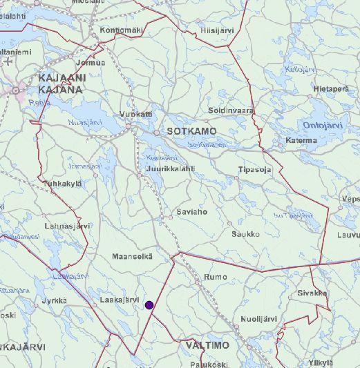 Sijainti Kohde sijaitsee Sotkamon ja Valtimon rajalla, reilu 7 km Hiisin kylästä itäkaakkoon.