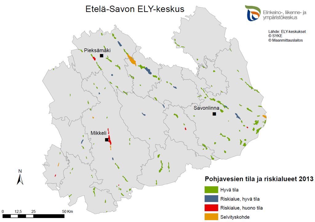 Pohjavesialueiden tila Etelä-Savossa Mikkelin