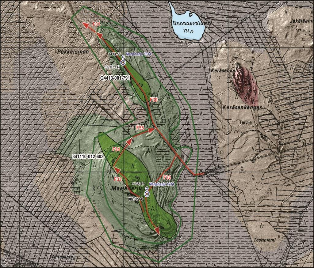 P-P POSKI 1 ja 2 hiekkaja sora-alueiden kartoitus Geologisten kartoitusaineistojen ja laserkeilausaineston yhteiskäyttö ( morfolitogeneettinen kartoitus) POSKI 2: Tavoitteena oli kehittää ja testata