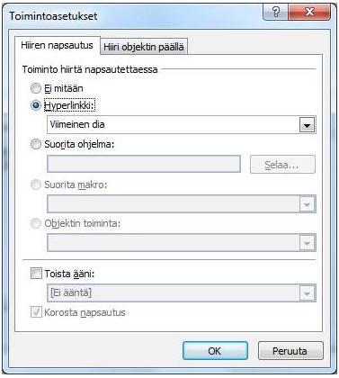 kohteeseen. Voit liittää hyperlinkin joko tekstiin tai grafiikkaobjektiin. Hyperlinkin lisäät seuraavasti: Valitse teksti tai objekti ja napsauta Lisää -välilehden Hyperlinkki -painiketta (9).