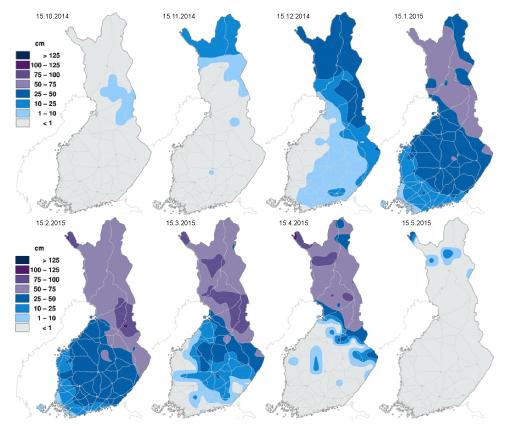 teli maakunnassa 96-11 kg/m 2, kun se tavallisesti on 11 kg/m 2. Helmikuun sademäärä oli Pohjois-Karjalassa lähellä pitkän ajan keskimääräistä arvoa.
