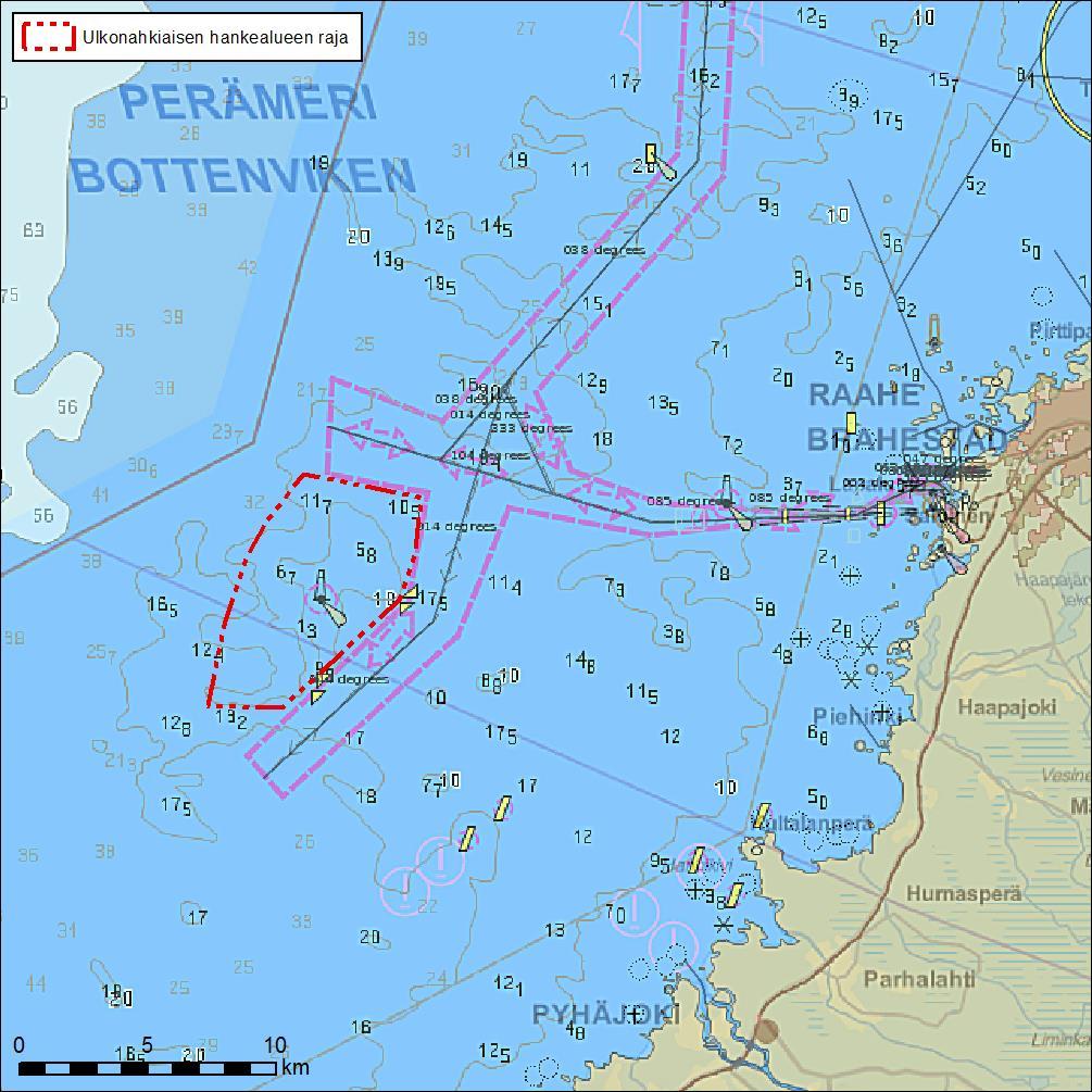 Ulkonahkiaisen merituulivoima-alueen selvitys 15.9.2016 5 (42) 2.1 Sijainti Hankealue sijaitsee Pohjois-pohjanmaalla Raahen ja Pyhäjoen rajalla.