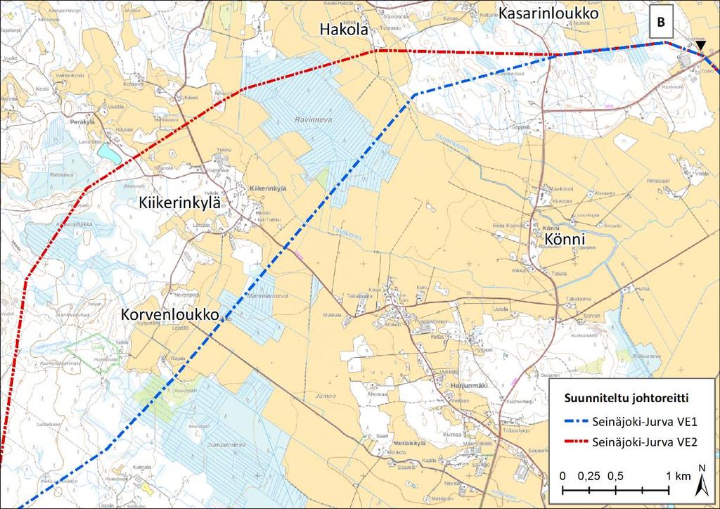 16 (172) Kuva 4-5. Esimerkki Kasarinloukon ja Niinistönnevan johto-osuuden kahden virtapiirin 110 kv harustetusta pylväästä. (Laatinut: Empower) Kuva 4-6.