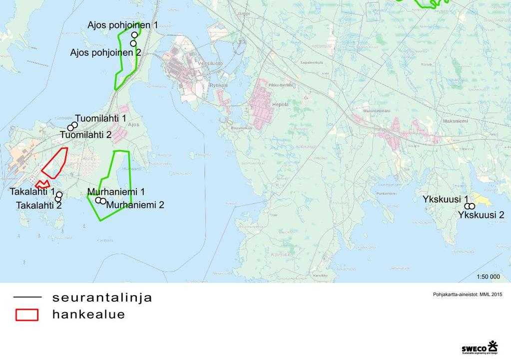 2 MENETELMÄT 2.1 Natura-luontotyypit, vesi- ja rantakasvillisuus Vesi- ja rantakasvillisuuden seurantaa tullaan tekemään Perämeren saaret Natura-alueen Ajoksen ja Murhaniemen osa-alueilla.