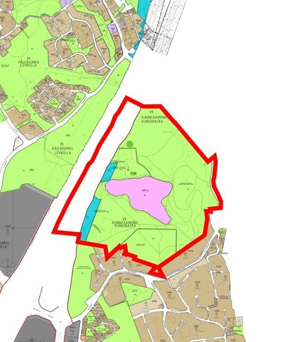 Idässä voimalinjan itäpuolella esitetään kaavakartassa arvokas harjualue tai muu geologinen muodostuma. Kuusijärven alue on välittävä osa lännen ja idän viheralueverkkoa.