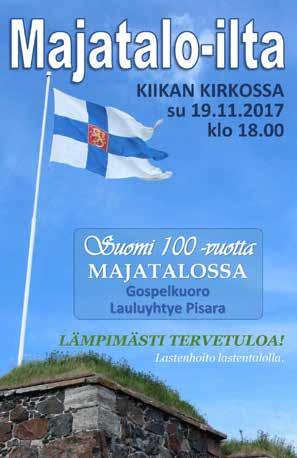 , Juhlakuoro johtajana Elisa Junttila, Suomi 100-torviseitsikko, johtaa Sandy Ahjo, 100-kuorolaista laulaa Finlandiaa, kaupungin itsenäisyyspäiväjuhla lukiolla Sammaljoen kirkko klo 9, Heikkilä,
