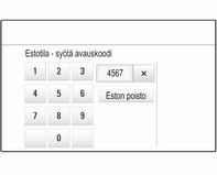 42 Perustoiminnot Anna nelinumeroinen koodi ja valitse Enter. Numeronäppäimistö näkyy uudelleen näytössä.