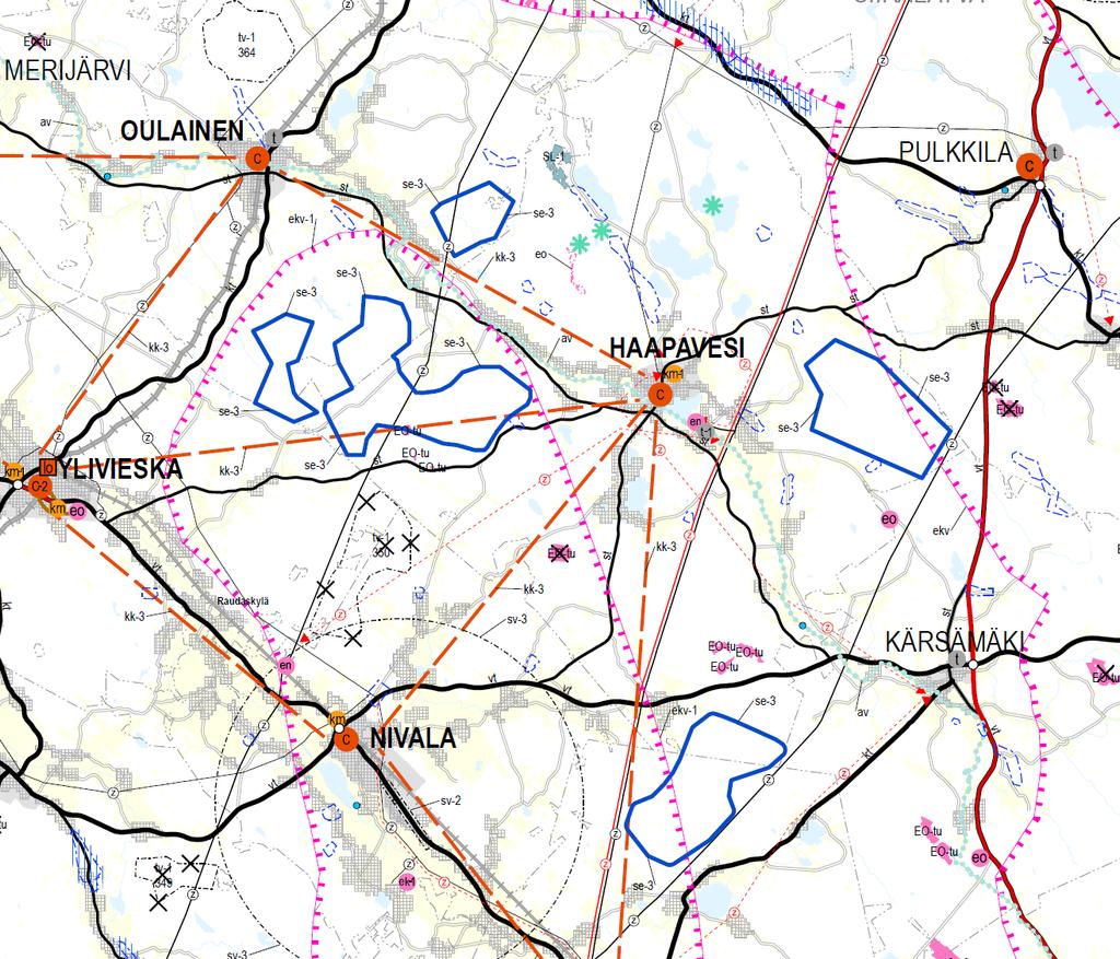 5 Hietasyrjänkangas Pökkylä Hautakangas Rahkola Riskalankangas Piipsanneva Multakaarronneva Kuva 1.