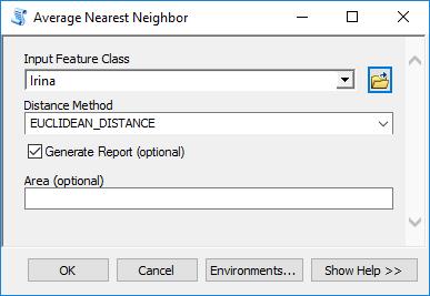 Average Nearest Neighbor Spatial Statistics Tools Analyzing Patterns Average Nearest Neighbor Tarkasteltava pistejoukko Etäisyyden tarkastelutapa