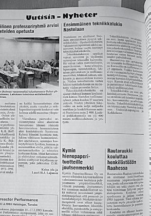 Ilpo Silventoisen diplomityö käsitteli maalien kuivausuunin käyttöolosuhteiden optimointia.