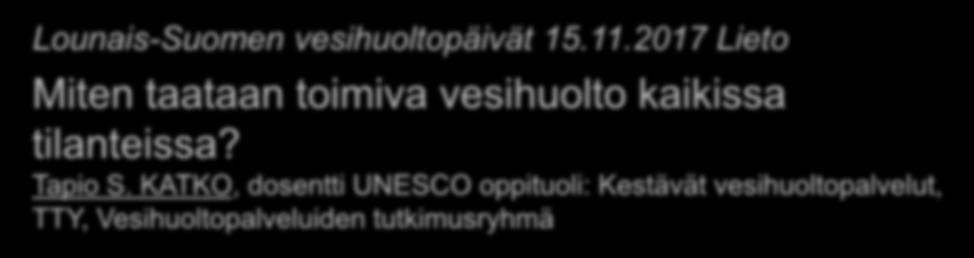 Lounais-Suomen vesihuoltopäivät 15.11.
