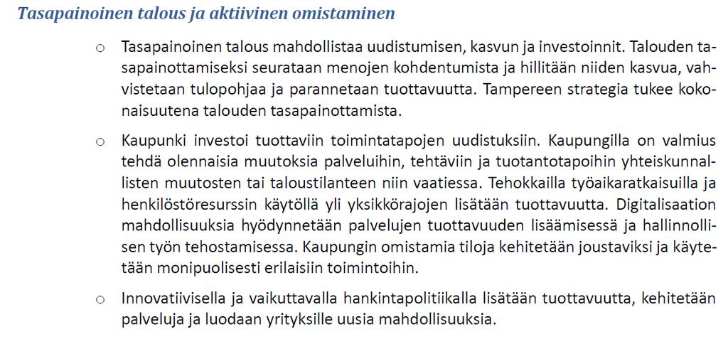 Miksi Tampereella tuottavuus on esillä