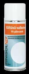 Finisol Pro Maali, Kiiltävä FP111 Finisol Pro Kiiltävä musta 400 ml 6438243094830 6 FP112 Finisol Pro Kiiltävä valkoinen 400 ml 6438243094847 6 Finisol Pro aerosolimaali on ulko- ja sisäkäyttöön