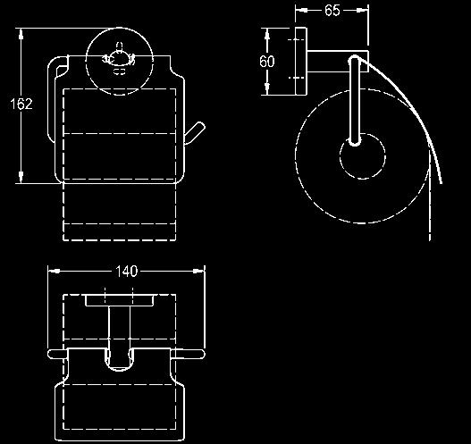 54 x 179 mm WC-harja Kahva 304-laadun