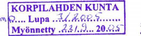 KORPILAHDEN KUNTA YMPÄRISTÖLUPAPÄÄTÖS 22.9.2005 3/2005 (3/5) Kirjanpito säilytetään laitoksella, ja se esitetään valvontaviranomaiselle tarkastuksen yhteydessä.