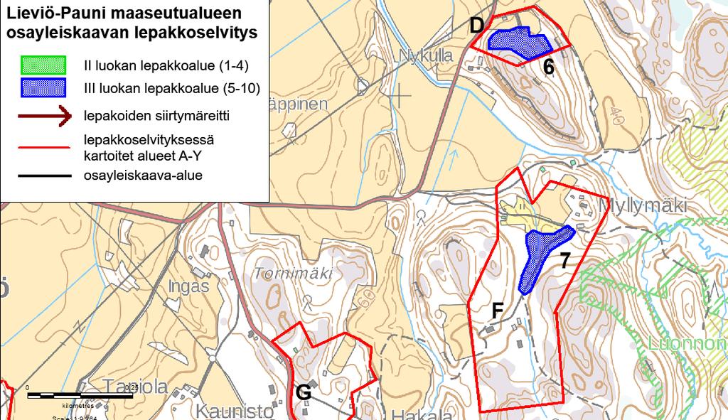 Lepakkoalue 7 osa-alueella F kartta 14 Lepakkoalue 7 osa-alueella F koostuu osasta Metsäniemenrinteentiestä, sen länsipuolella