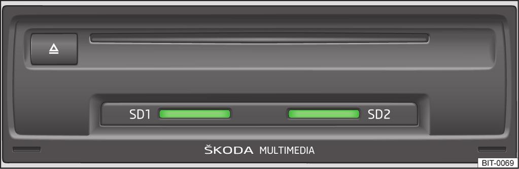 SD-muistikortti VAROITUS Käytä vain vakiokokoisia SD-kortteja. Jos käytetään pienempiä SD-muistikortteja adapterin kanssa, SD-muistikortti saattaa pudota adapterista ajon aikana auton tärinän vuoksi.