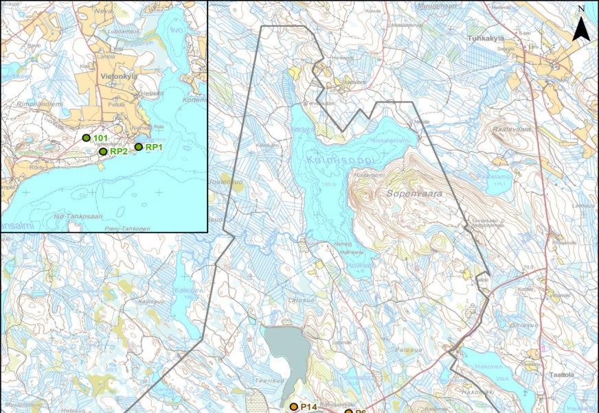 POHJAVEDET VE1a Louhos. Laajentuvan louhoksen kuivanapidon johdosta pohjavesipinta voi laskea louhoksen ympäristössä. Sivukivialueet.