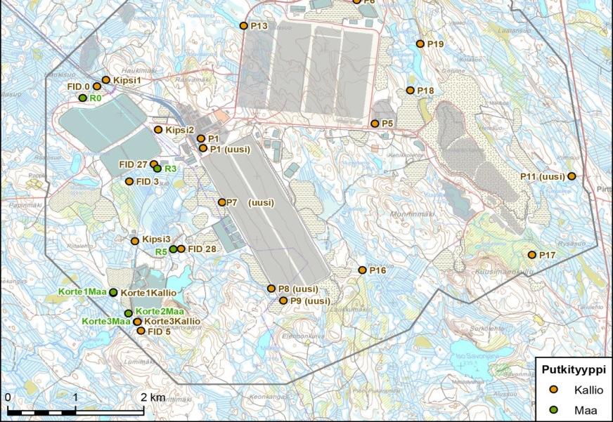 Myös tälle alueella rakennetaan tiiviit rakenteet, joten päästöjä maaperään tai pohjaveteen ei ole odotettavissa. Kipsisakka-allas.