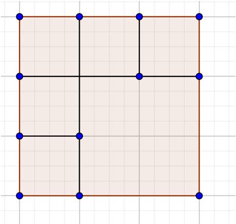 20. a) Neliön saa jaettua kuuteen, seitsemään ja kahdeksaan neliöön seuraavilla tavoilla: Kuuteen neliöön: Jaetaan alkuperäisen neliön molemmat