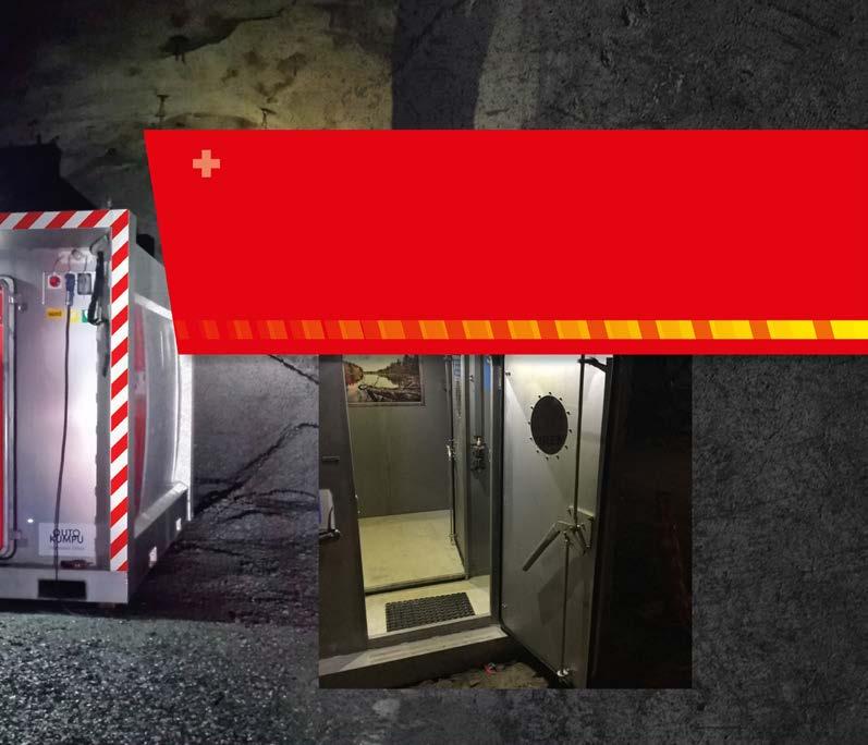 RESPETRAN EDUT Suojatilan materiaali on Outokumpu Oy:n ruostumatonta erikoisterästä, minkä etuja ovat: korroosion kesto maanalaisen kaivoksen vaativissa olosuhteissa alhaiset huolto- ja