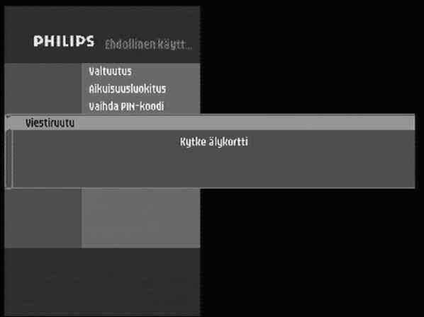 8.3 PIN-koodin muuttaminen Valitse Käyttörajoitukset-alivalikosta Vaihda PIN-koodi päästääksesi Vaihda PIN-koodi -näyttöön. Muokkaa älykorttisi PIN-koodia näin: - syötä älykorttisi PIN-koodi. Huom.