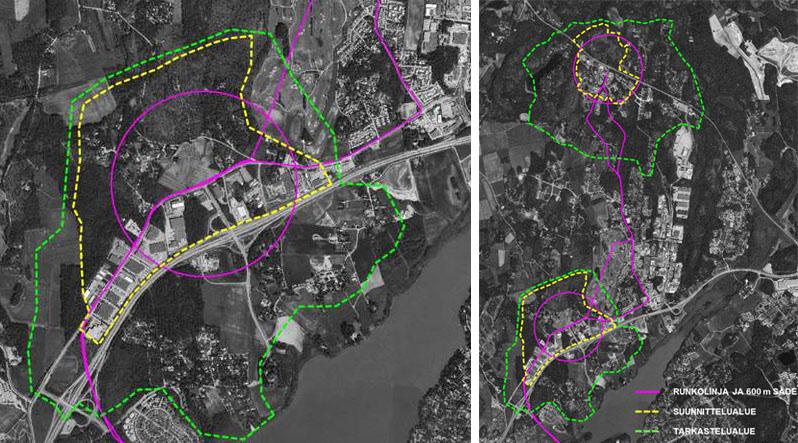 Suunnittelun suuntaviivoja Suunnittelukohde Viiskorven tulevaa keskustaa rajaa etelässä Kehä III. Alue rajautuu sen länsipuolella oleviin laajoihin maatalousalueisiin sekä itäpuolella golfkenttään.