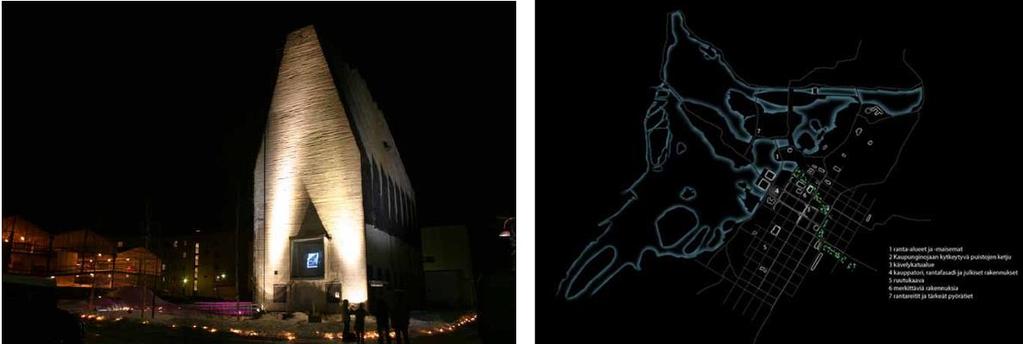 Oulun valaistuksen yleissuunnitelma 2010 Suunnitelma määrittelee kaupunkirakenteellisten osa-alueiden valaistussuunnittelun periaatteet ja antaa yleisluonteisia ohjeita ja virikkeitä siitä, miten