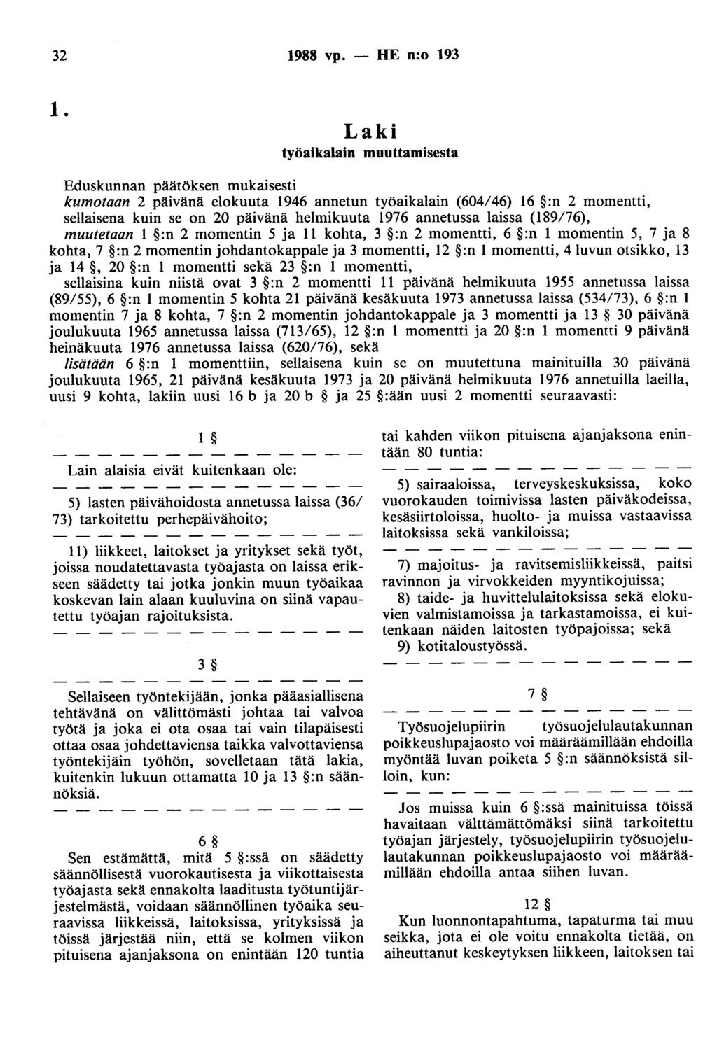32 1988 vp. - HE n:o 193 1.