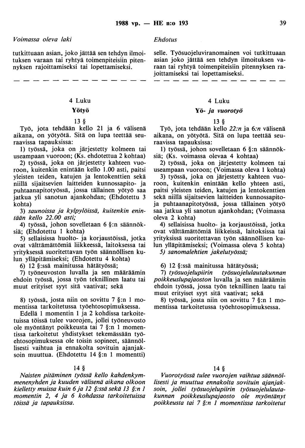 1988 vp. - HE n:o 193 39 Voimassa oleva laki tutkittuaan asian, joko jättää sen tehdyn ilmoituksen varaan tai ryhtyä toimenpiteisiin pitennyksen rajoittamiseksi tai lopettamiseksi. Ehdotus selle.