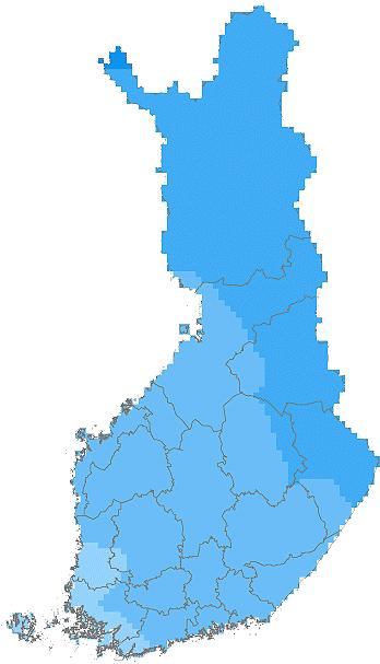 Joulukuun keskimääräisiä tietoja...7...... 1... -4... -2-6... -4-8... -6 -... -8-12...- -14...-12-16...-14-18...-16 -...-18 Keskimääräinen lumensyvyys (cm).12. vertailukaudella 1961-199 Snödjupet i medeltal den.