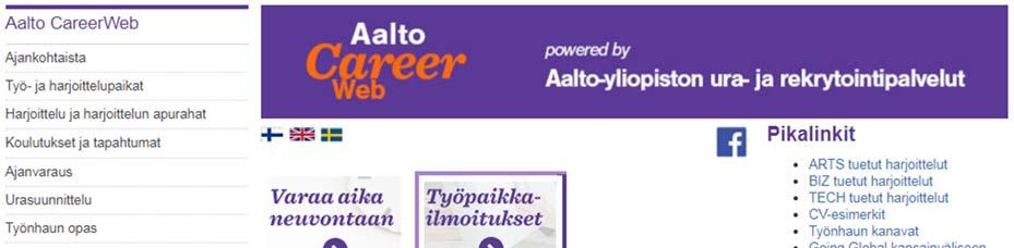 Aalto CareerWeb INTO > Aalto CareerWeb -