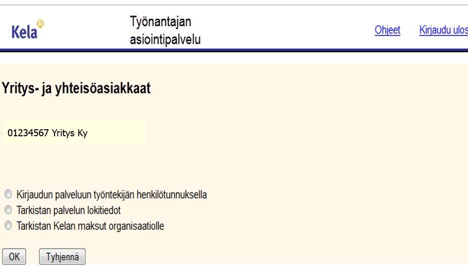 Sovelluksen valinta (näkymä yhden organisaation valtuutuksella ja