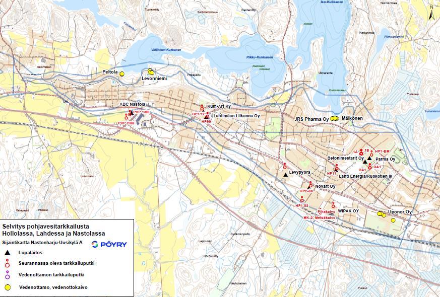 Nastonharju-Uusikylä A-pohjavesialue Nastolan Nastonharju- Uusikylä A- pohjavesialueella (ja kenties samalla Nastonharju-Uusikylä B- alueella) aloitetaan yhteistarkkailun suunnittelu ensi vuonna.