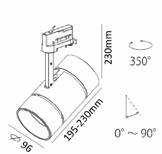 ZOOM-kiskospott 15W 850-2200 lumen 3000K (tilaustuote) tai 4000K Zoom15-B