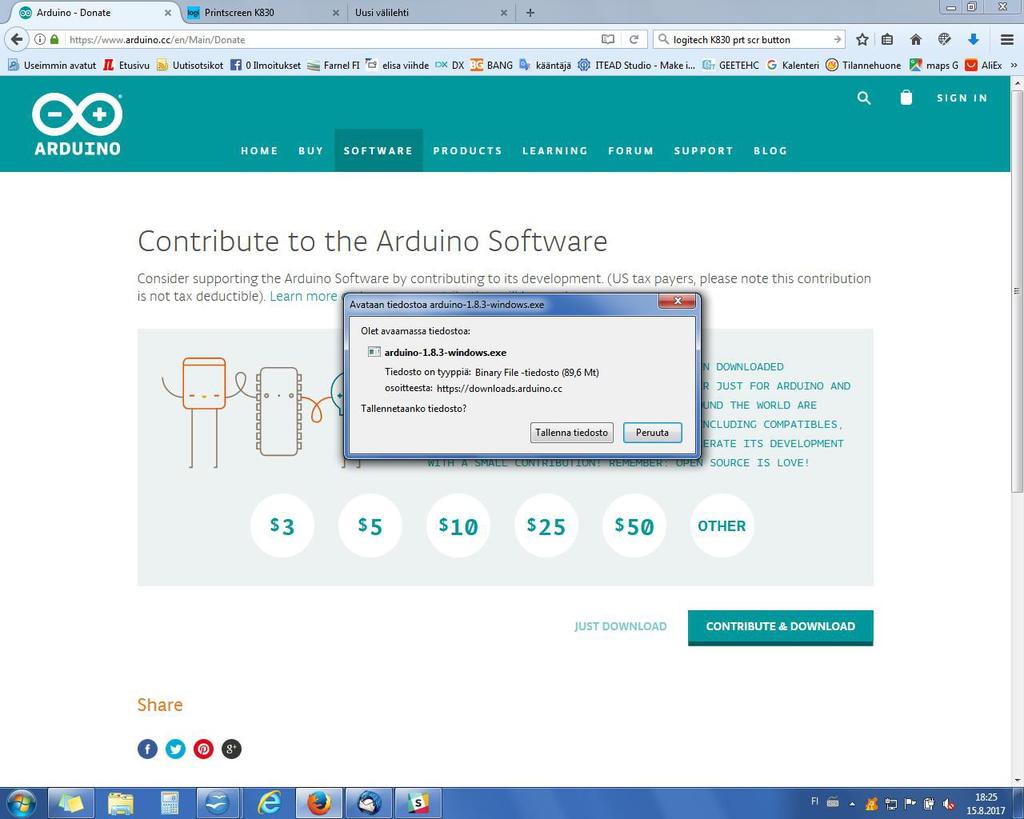 Arduino web editor asennusta ei käsitellä Arduino Windows app ohjelman asennusta ei käsitellä Helpointa on asennus on Windows-pohjaisiin tietokoneisiin (huom.