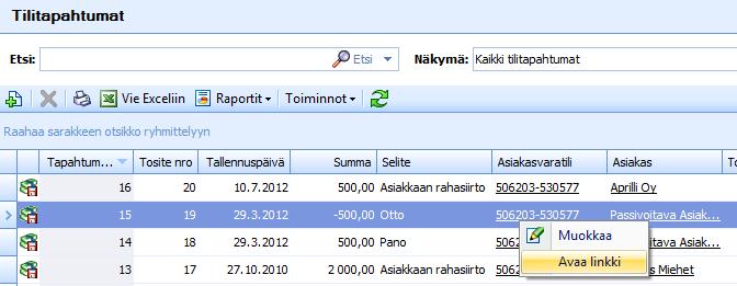 CSI Lawyer 2.5 Käyttöohje (133/145) Ohjelmisto avaa kyseisen tilin tiedot Asetuksista.