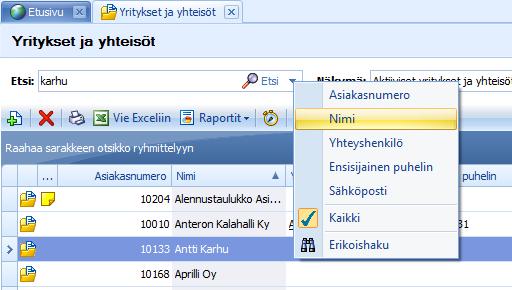 CSI Lawyer 2.5 Käyttöohje (16/145) Jos Etsi kentän jättää tyhjäksi ja klikkaa Etsi painiketta, hakee ohjelmisto kaikki ko. kansion aktiiviset tiedot.