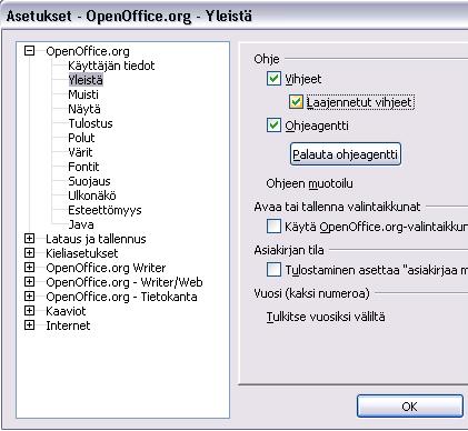 - 20 - (C) Ohjeagentti on ohjeikkuna, joka ilmestyy automaattisesti asiakirjan alakulmaan, kun tiettyjä toimintoja suoritetaan OpenOfficessa.