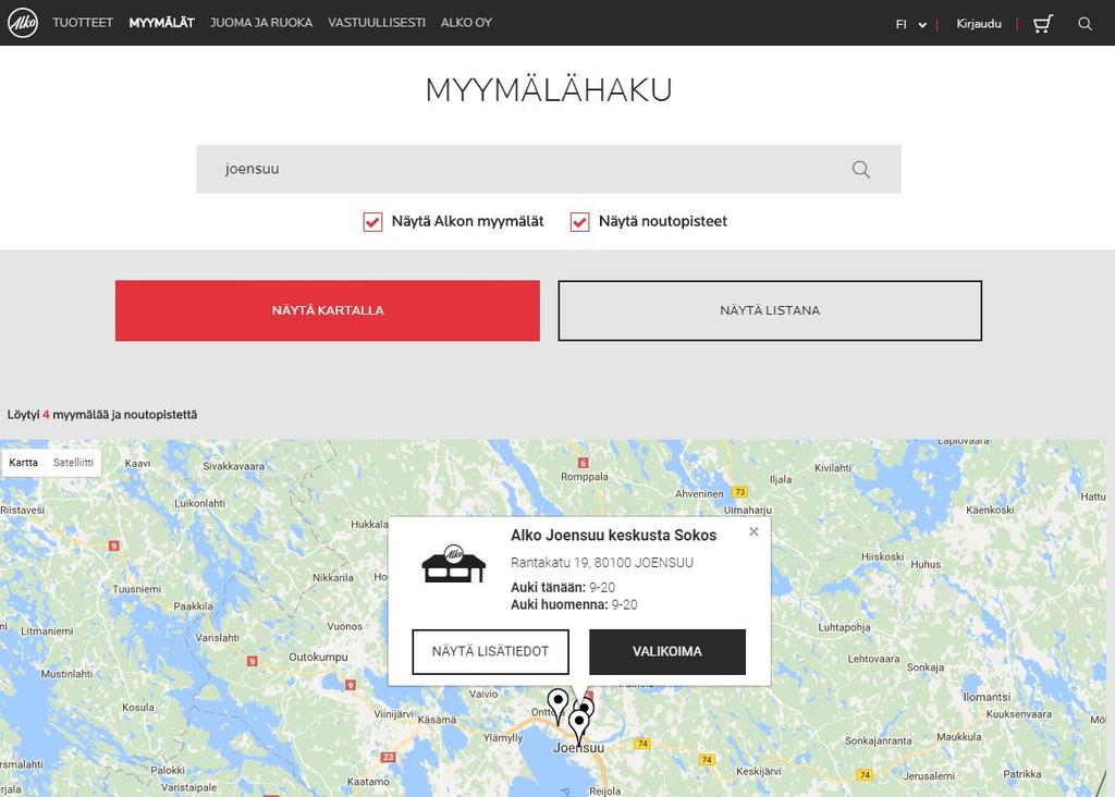 22 Käyttövinkit verkkosivuille Myymälöiden ja