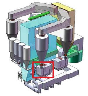 13 3.1 Ulkoinen leijukerroslämmönsiirrin Ulkoista leijukerroslämmönsiirrintä External Heat Exchanger (EHE) käytetään kiertoleijukerroskattiloissa, joiden kiintoaineen erotus tapahtuu ulkoisella