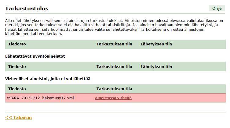 Lähettämisessä huomioitavaa Selvitä virheet