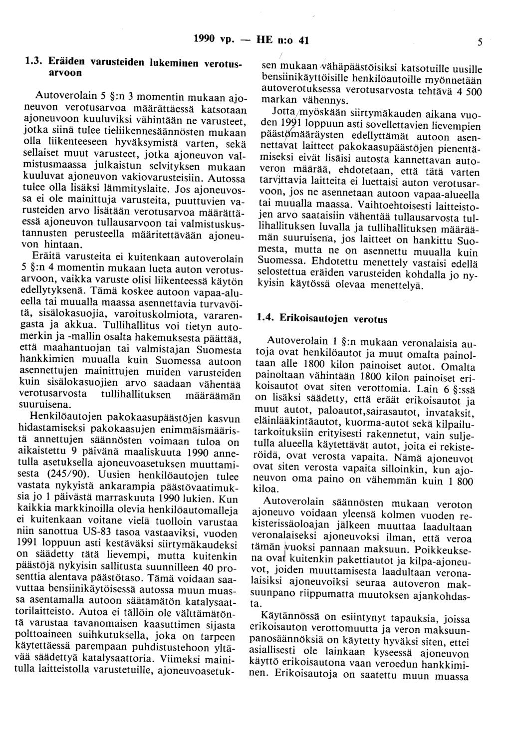 1990 vp. - HE n:o 41 5 1.3.