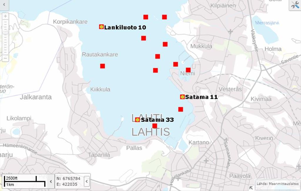 n=29), mineraaliöljyille, joiden pitoisuudet olivat molemmilla mittauskerroilla 25 µg/l (vuosi 1979, n=2) sekä penta-, tetra- ja trikloorifenoleille, joiden pitoisuudet vaihtelivat välillä 30-500
