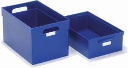 Laatikoita voi ripustaa seinälle laatikkokiskoon tai sijoittaa työpöydälle pöytätelineeseen. Polystyreeniä ().