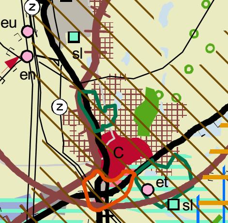 ARVIOINTISUUNNITELMA 3 (7) Kuva 4. Ote maakuntakaavojen yhdistelmästä. Suunnittelualue on rajattu likimääräisesti sinisellä katkoviivalla.